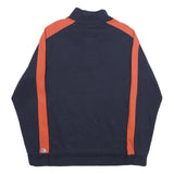 CHAMPION Mens Navy & Orange 1/4 Zip Sweatshirt L Cotton Blend Casual Pullover