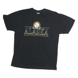 JERZEES Mens Black Alaska Graphic T-Shirt L Short Sleeve Crew Neck Casual