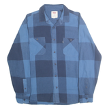 LEVI'S Mens Blue Check Shirt M Casual Pattern Button Front Comfortable Cotton