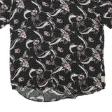 MARGARITAVILLE Mens Black & Pink Floral Cotton Blend Shirt 2XL Short Sleeve