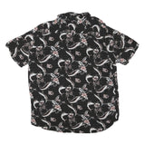 MARGARITAVILLE Mens Black & Pink Floral Cotton Blend Shirt 2XL Short Sleeve
