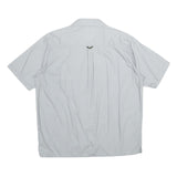 WRANGLER Mens Light Grey Cotton Shirt L Casual Short Sleeve Button Shirt