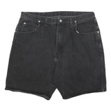 WRANGLER Mens Black Denim Shorts 2XL W40 Classic Fit Cotton Casual