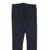 H&M Mens Cotton Blend Navy Slim Straight Trousers W31 L31 Casual Wear