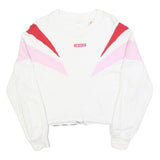 LEVI'S Womens White & Red & Pink Sweatshirt Crew Neck XS Cotton Blend Casual