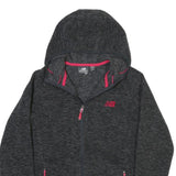 NEW BALANCE Womens Grey & Pink Zip Hoodie Jacket M Polyester Blend Casual Sports