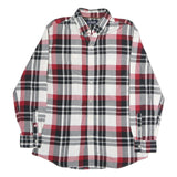 CHAPS Mens Red & Black Check Shirt L Button Down Collar Long Sleeve Casual