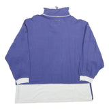 EQUIPE Womens Purple & White Sweatshirt Zip Neck L Cotton Blend Casual Pullover