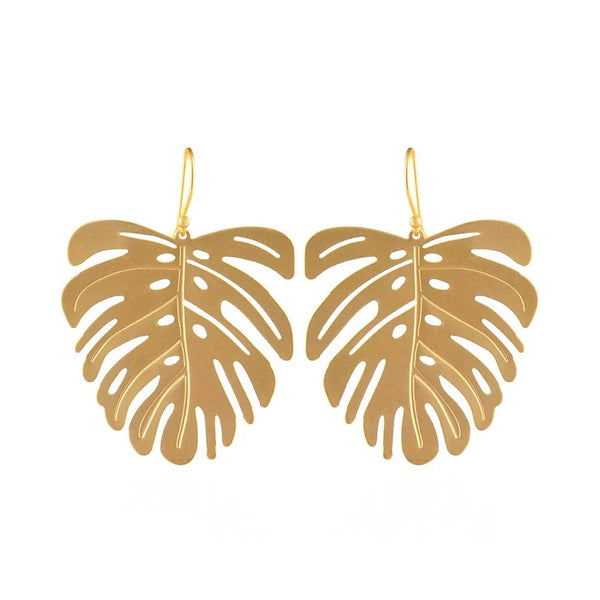 18k Gold-Plated Leaf Earrings