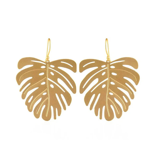 18k Gold-Plated Leaf Earrings