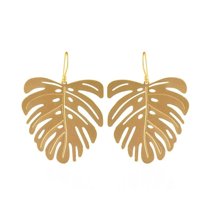 18k Gold-Plated Leaf Earrings