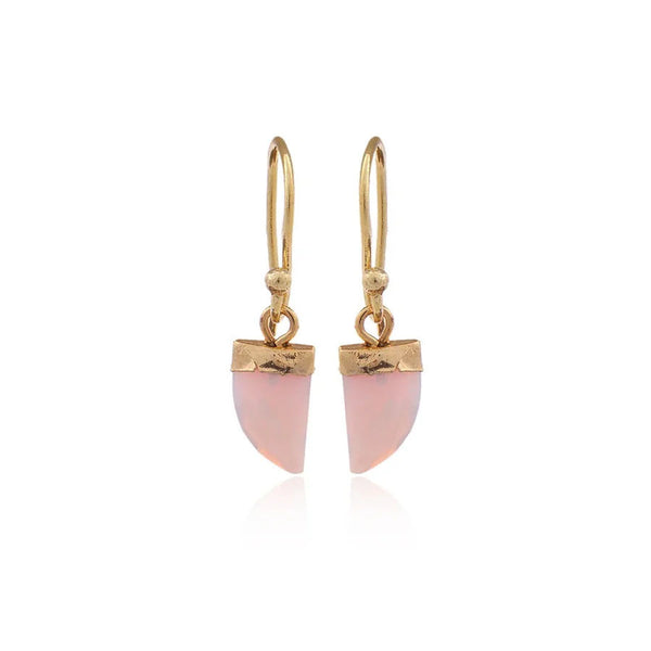 18k Gold-Plated Pink Opalite Earrings