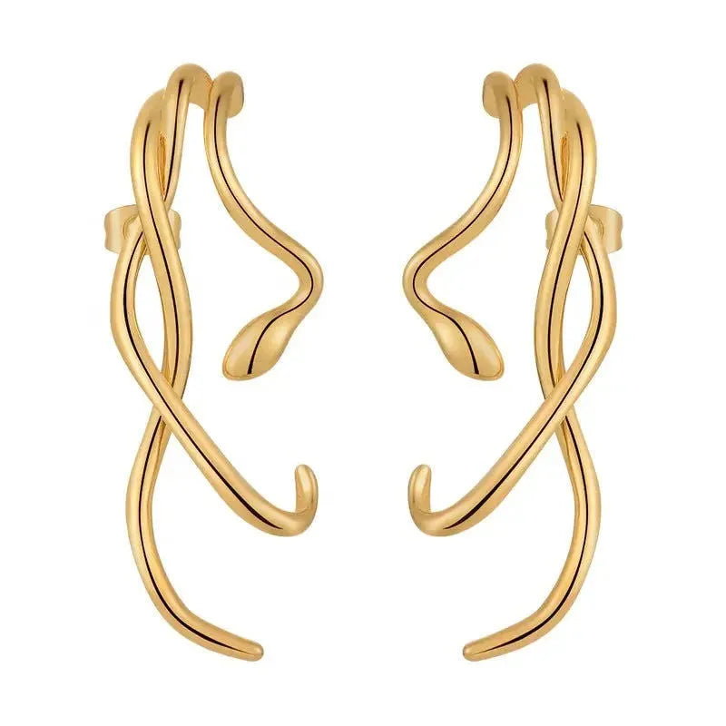 18k Gold-Plated Snake Earrings