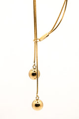 18k Gold Plated Ball Drop Necklace