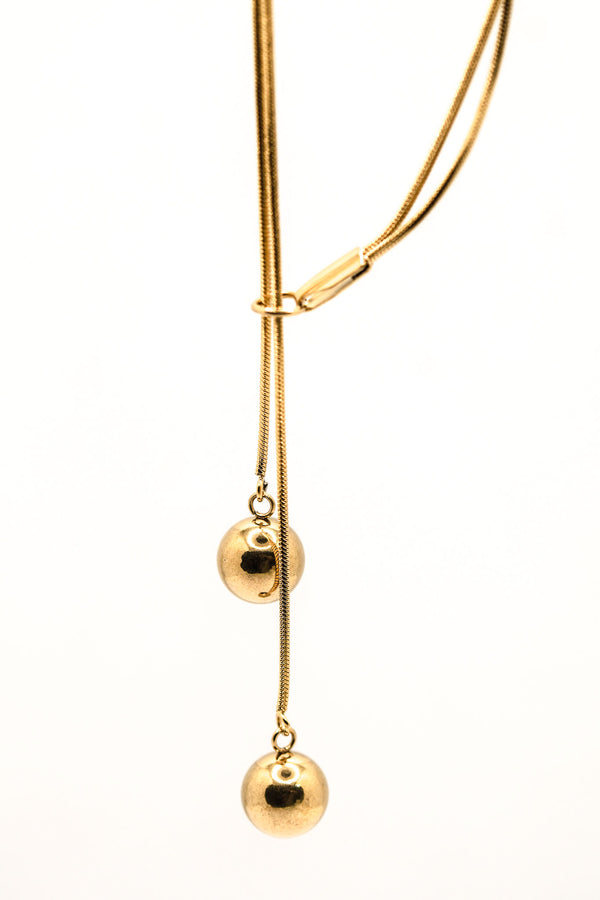 18k Gold Plated Ball Drop Necklace
