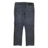 GUESS Mens Dark Blue Regular Fit Straight Denim Jeans W32 L27 Zip Cotton Blend