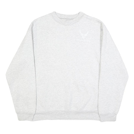MEKE INC Mens Grey Sweatshirt Crew Neck S U.S. Air Force Logo Cotton Blend