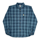 Carhartt Checked Flannel Shirt - XL Blue Cotton
