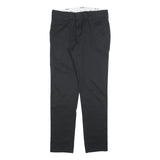 DICKIES Mens Black Slim Fit Cotton Blend Trousers W30 L32 Workwear Zip Closure