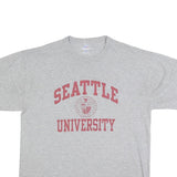 RUSSELL ATHLETIC Mens Grey Seattle University Graphic T-Shirt L Crew Neck Short