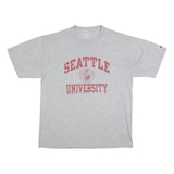 RUSSELL ATHLETIC Mens Grey Seattle University Graphic T-Shirt L Crew Neck Short