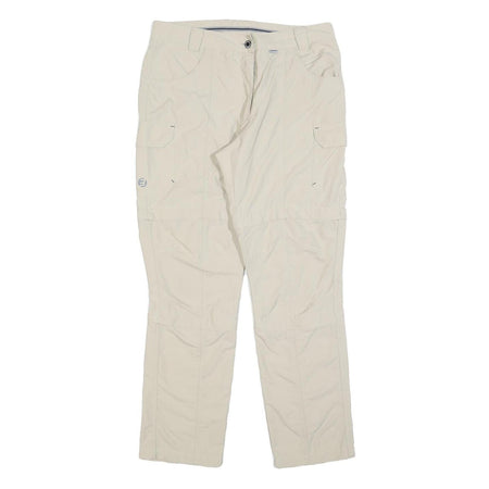 ICEPEAK Womens Beige Regular Trousers W32 L30 Polyester Blend Zip Casual Outdoor