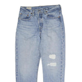 LEVI'S 501 Mens Jeans Light Blue Regular Straight Denim W28 L29 Classic Button