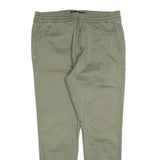 HOLLISTER Mens Cotton Blend Green Regular Drawstring Trousers W34 L28 Casual