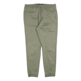 HOLLISTER Mens Cotton Blend Green Regular Drawstring Trousers W34 L28 Casual