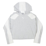 PUMA Womens Grey & White Hoodie M Cotton Blend Pullover Casual Sportswear