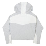 PUMA Womens Grey & White Hoodie M Cotton Blend Pullover Casual Sportswear