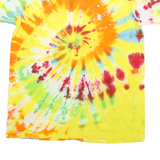 DANCING ROBIN Mens Yellow & Orange Tie Dye T-Shirt S Short Sleeve Crew Neck
