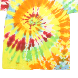 DANCING ROBIN Mens Yellow & Orange Tie Dye T-Shirt S Short Sleeve Crew Neck