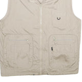 BOASI Mens Beige & Cream Reversible Synthetic Outdoor Jacket XL Zip Vest Plain