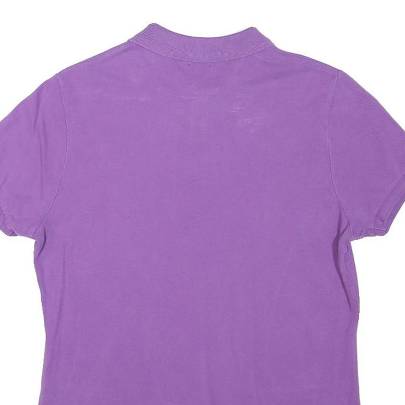 POLO RALPH LAUREN Girls Purple Short Sleeve Plain L Cotton Blend Polo Shirt