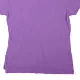 POLO RALPH LAUREN Girls Purple Short Sleeve Plain L Cotton Blend Polo Shirt