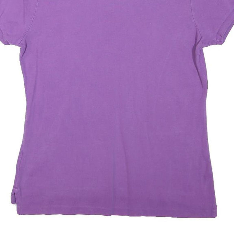 POLO RALPH LAUREN Girls Purple Short Sleeve Plain L Cotton Blend Polo Shirt