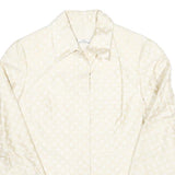 Womens Cream Jacquard Button Jacket S Polyester Blend Classic Stylish