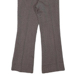 TREVIRA Womens Wool Blend Brown Regular Flared Trousers W24 L25 Stylish Comfort