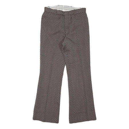 TREVIRA Womens Wool Blend Brown Regular Flared Trousers W24 L25 Stylish Comfort