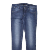 PHARD Womens Jeans Blue Slim Skinny Denim Medium W30 L30 Distressed Hem