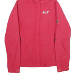 JACK WOLFSKIN Womens Red Outdoor Hooded Jacket UK 10 Polyamide Woven Plain Zip