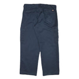 DICKIES Mens Relaxed Navy Blue Straight Cargo Trousers W36 L28 Workwear