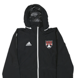 ADIDAS Mens Black White SCSA Badge Hooded Zip Jacket Polyester Blend Sportswear