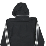 ADIDAS Mens Black White SCSA Badge Hooded Zip Jacket Polyester Blend Sportswear
