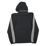 ADIDAS Mens Black White SCSA Badge Hooded Zip Jacket Polyester Blend Sportswear