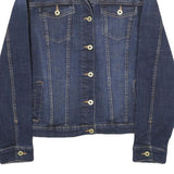 TOMMY HILFIGER Womens Blue Denim Jacket L Cotton Button Plain Classic Fit