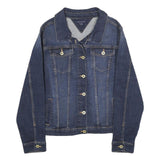 TOMMY HILFIGER Womens Blue Denim Jacket L Cotton Button Plain Classic Fit