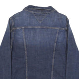 TOMMY HILFIGER Womens Blue Denim Jacket L Cotton Button Plain Classic Fit