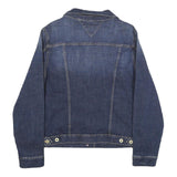TOMMY HILFIGER Womens Blue Denim Jacket L Cotton Button Plain Classic Fit